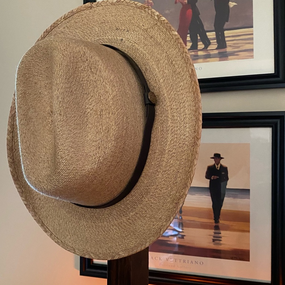 Freedom Hats Amarillo Palm American Hat Makers Sturdy Straw Hat EUC Retail $117